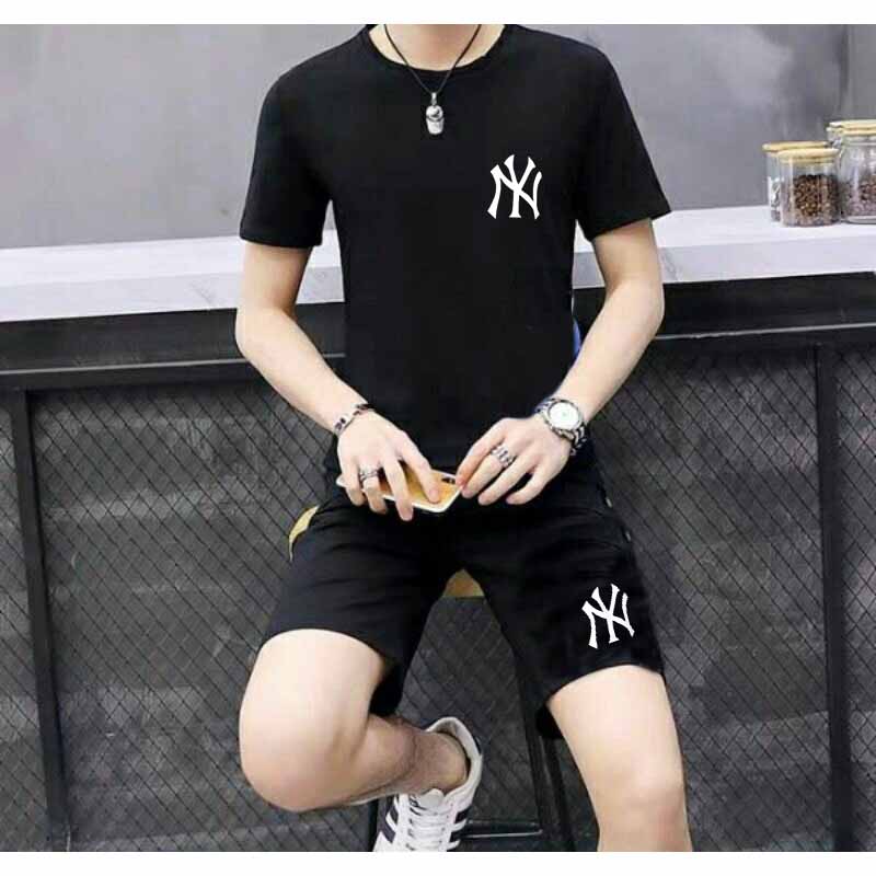 [ MẪU MỚI ] Đồ bộ thể thao đồ bộ mặc nhà in chữ NY quần áo nam chất vải thun lưới mè fom rộng thoán mát