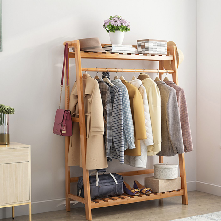 Giàn phơi đồ bằng gỗ, cây treo quần áo, giàn treo quần áo, kệ treo quần áo chất liệu gỗ tự nhiên