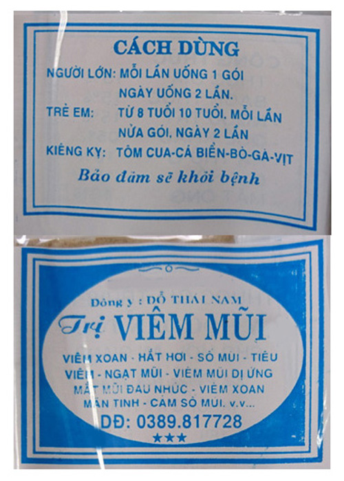 100 Gói viêm mũi, viêm xoang dạng bột (chính gốc) Đỗ Thái Nam