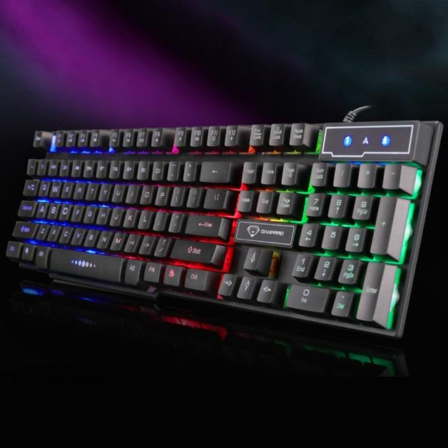 [HCM]Bàn Phím DIVIPARD GK50 Chuyên Game Led 7 Màu (Đen)