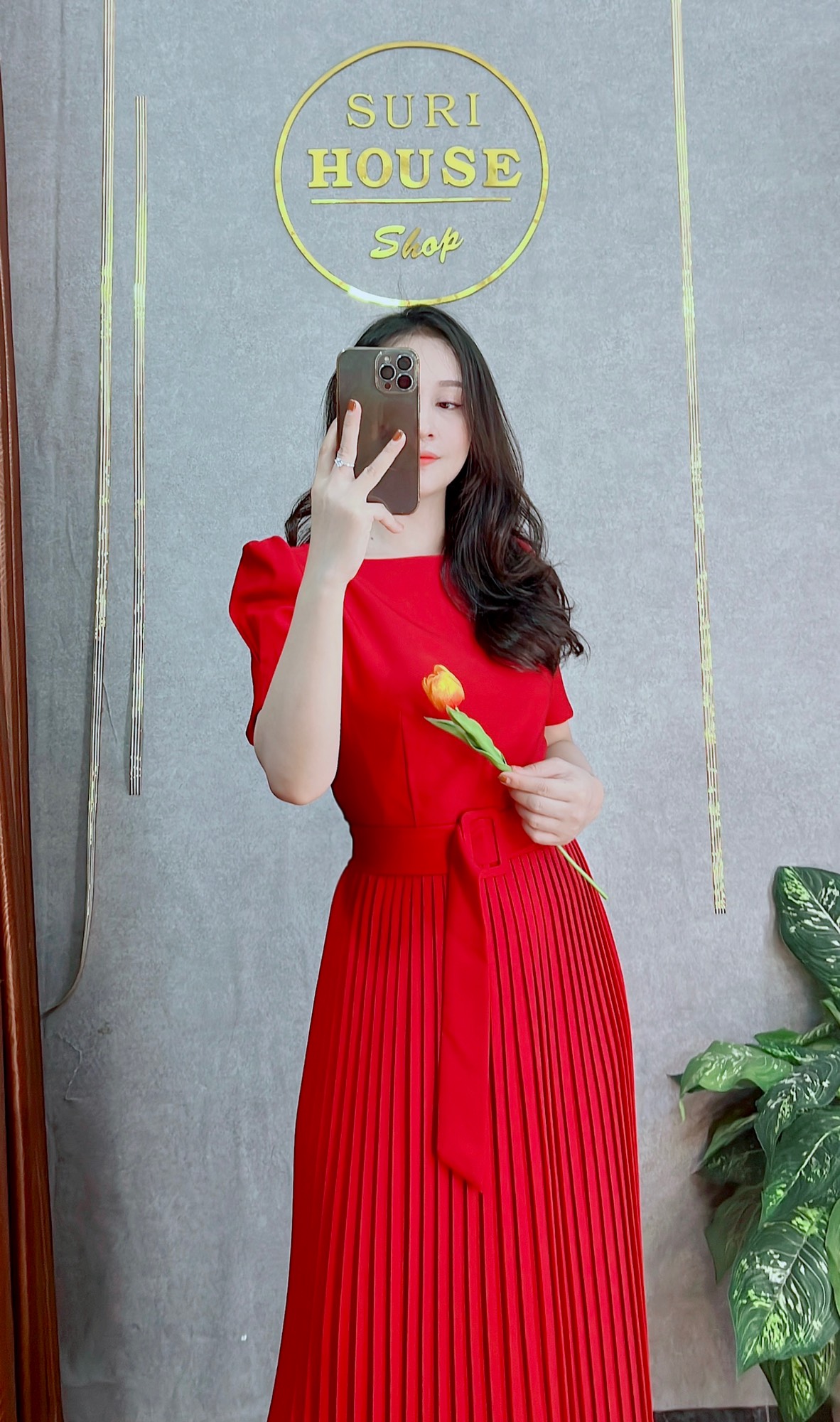 Đầm dâp ly thiết kế kèm đai