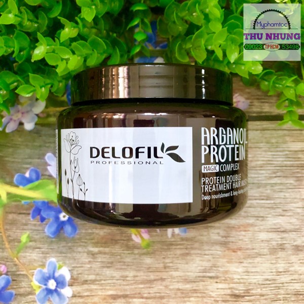 Hấp dầu Delofil Arganoil Protein phục hồi chuyên sâu tóc hư tổn nặng 500ml