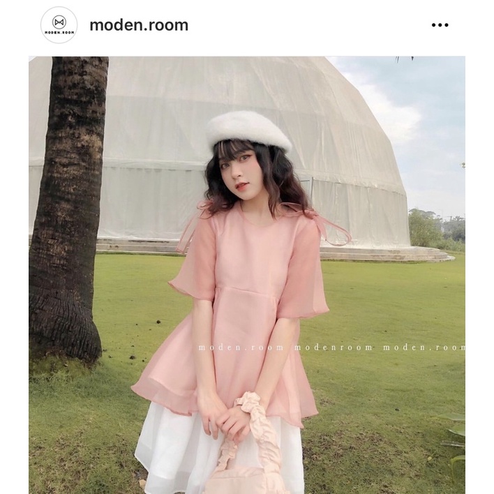 Áo babydoll cam đất lotus moden.room