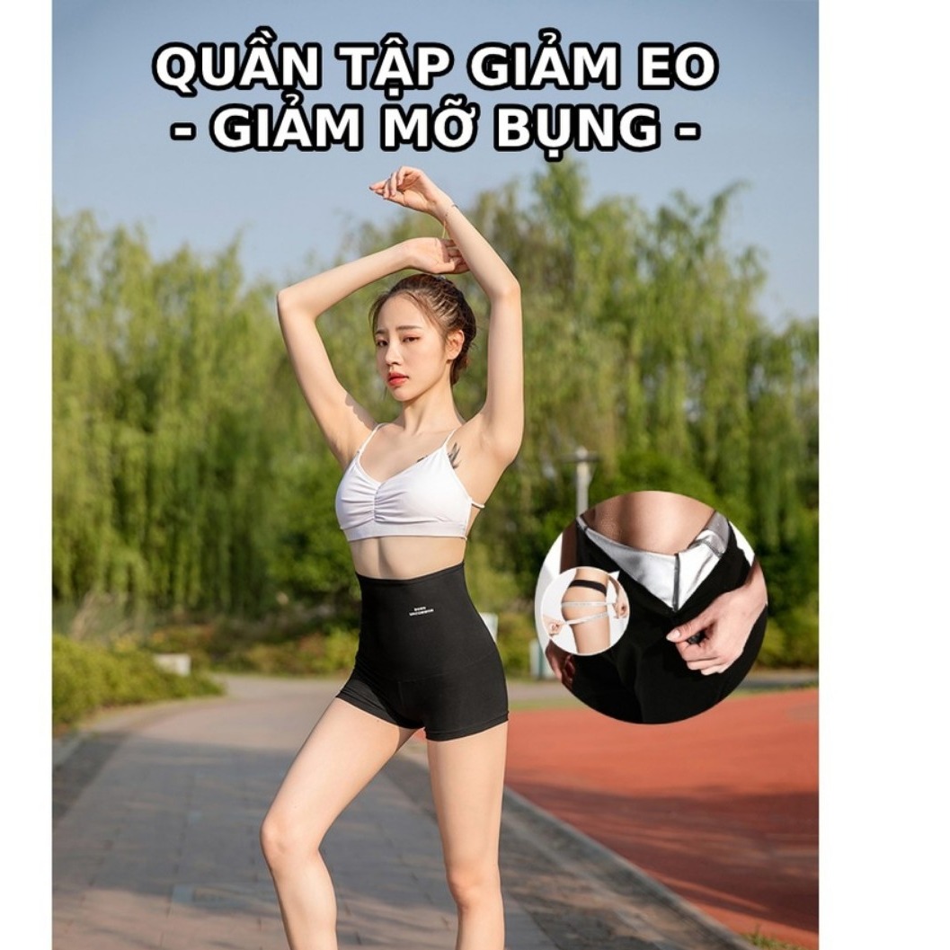 Quần tập sinh nhiệt,Quần Đùi Tập Gym/yoga Đốt Cháy Mỡ Bụng Siêu Giảm Eo