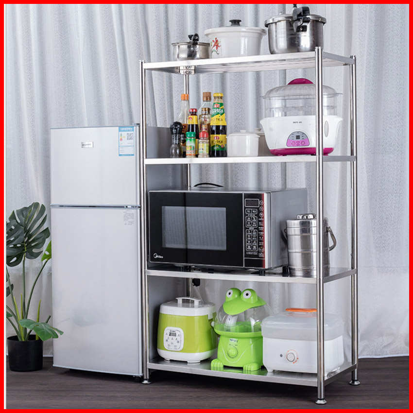 Kệ để đồ nhà bếp 4 tầng 60x35x120cm, chất liệu inox cao cấp, chống han ghỉ, thiết kế thông minh nâng hạ, chân đế chống trượt, Kệ để gi vị, xoong nồi, đồ dùng gia đình - Bảo hành 6 tháng