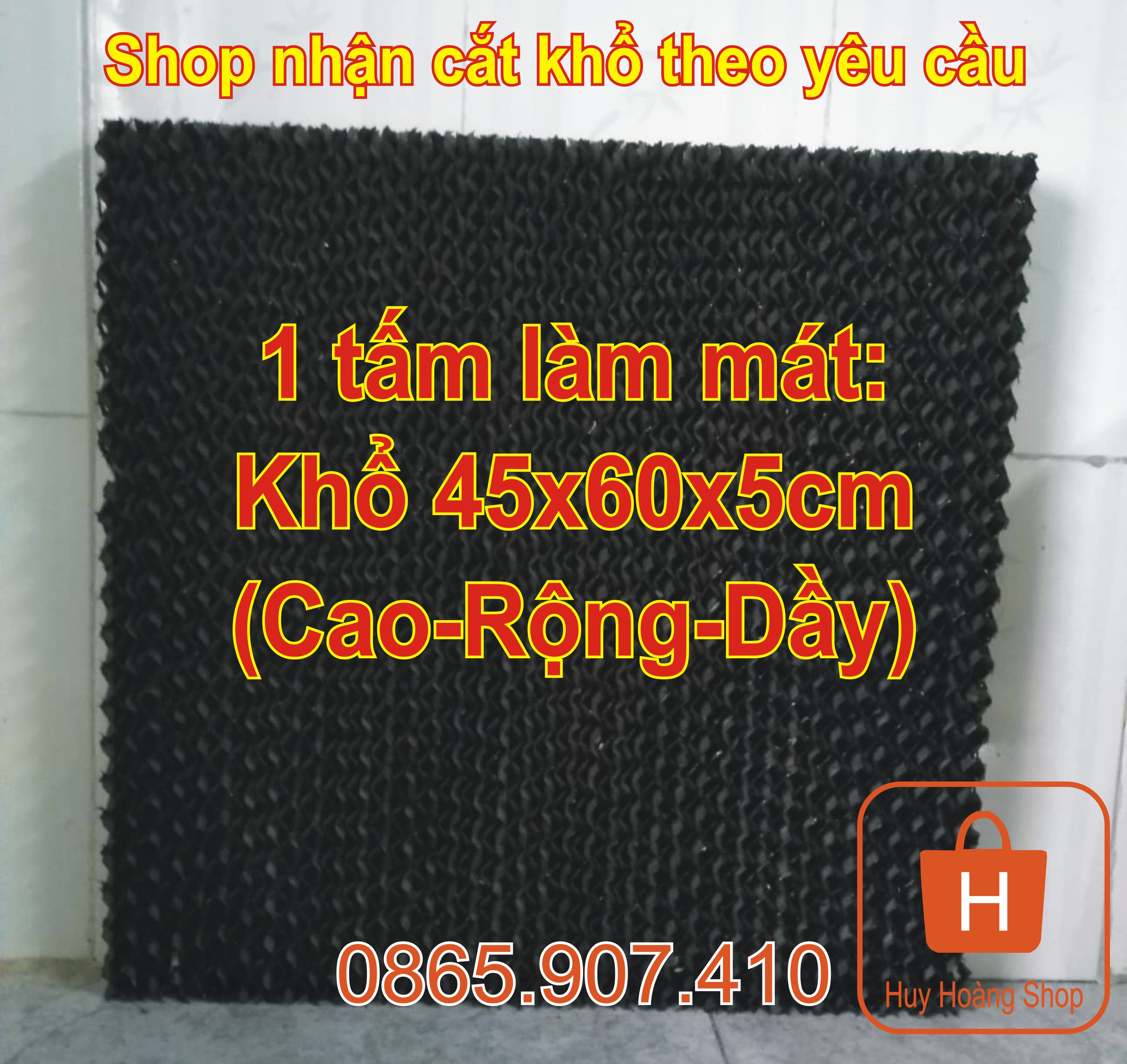 Tấm làm mát cooling pad khổ 45x60x5cm - chống rêu màu đen