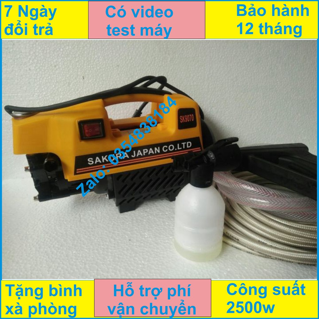 Máy rửa xe áp lực cao sakura 2500w - máy tưới cây sakura 2500w