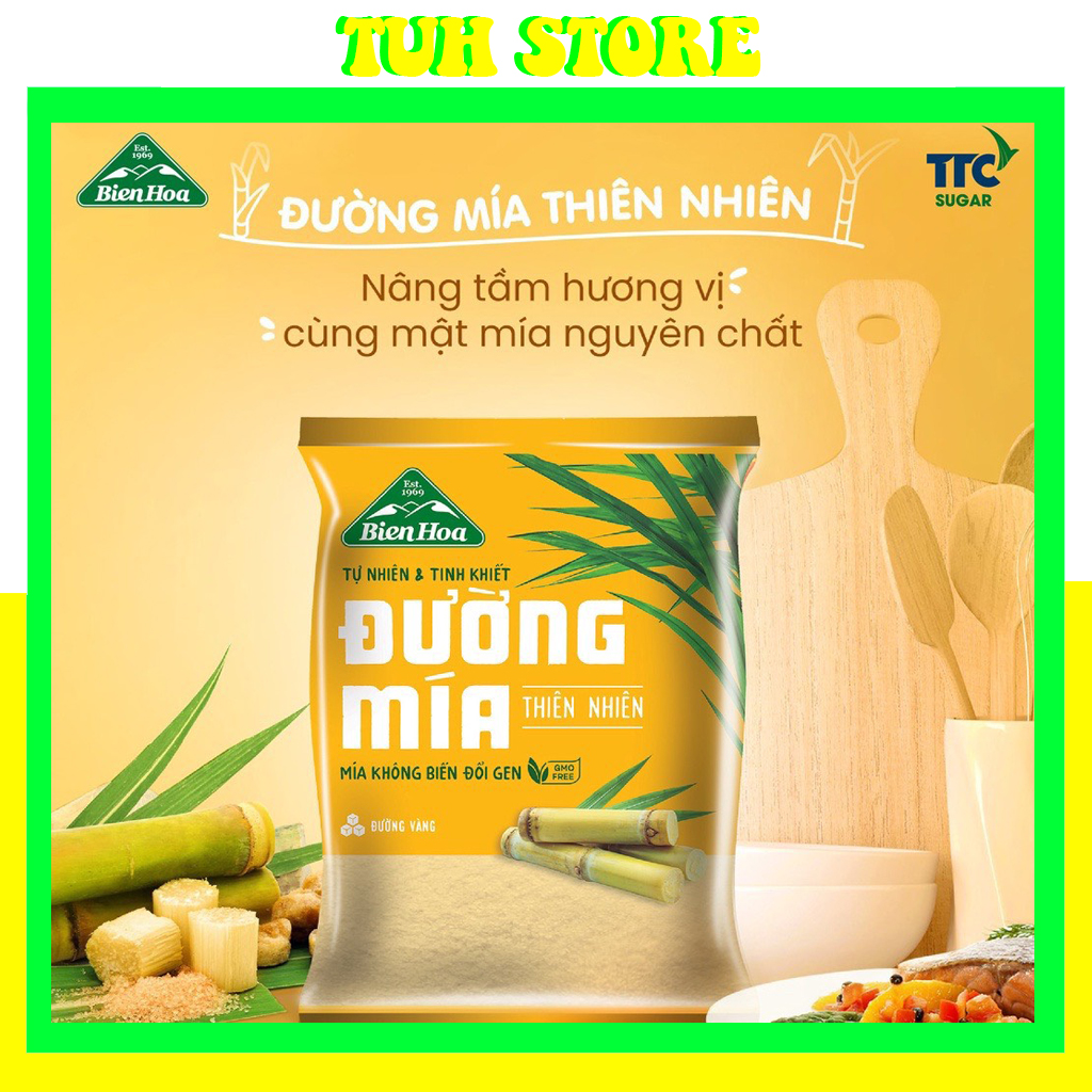 Đường mía thiên nhiên Biên Hòa 1kg-TUH