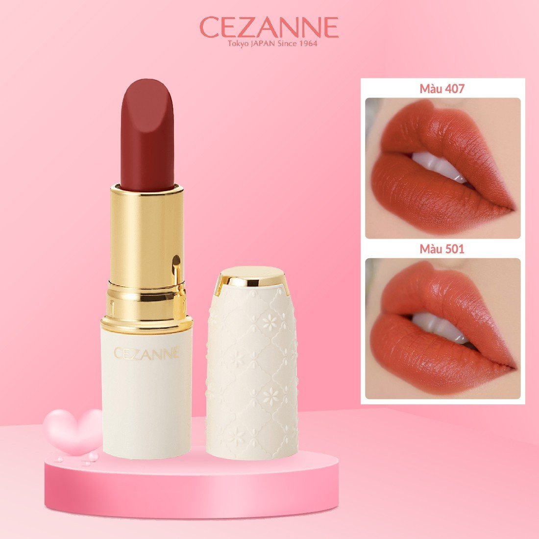 Son thỏi lì cezanne lasting lip color n nhật bản mềm mịn lâu trôi 3.9g