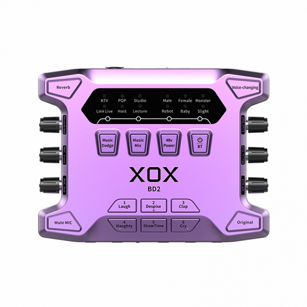 XOX BD2 Bluetooth Soundcard,Online music party,Tích hợp nguồn 48V Livestream,Hiệu chỉnh micro dễ dàng