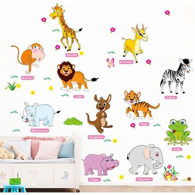 Decal dán tường thú tiếng anh 2