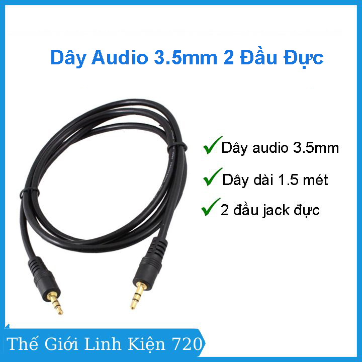 Dây audio 3.5mm 2 đầu đực 1.5m