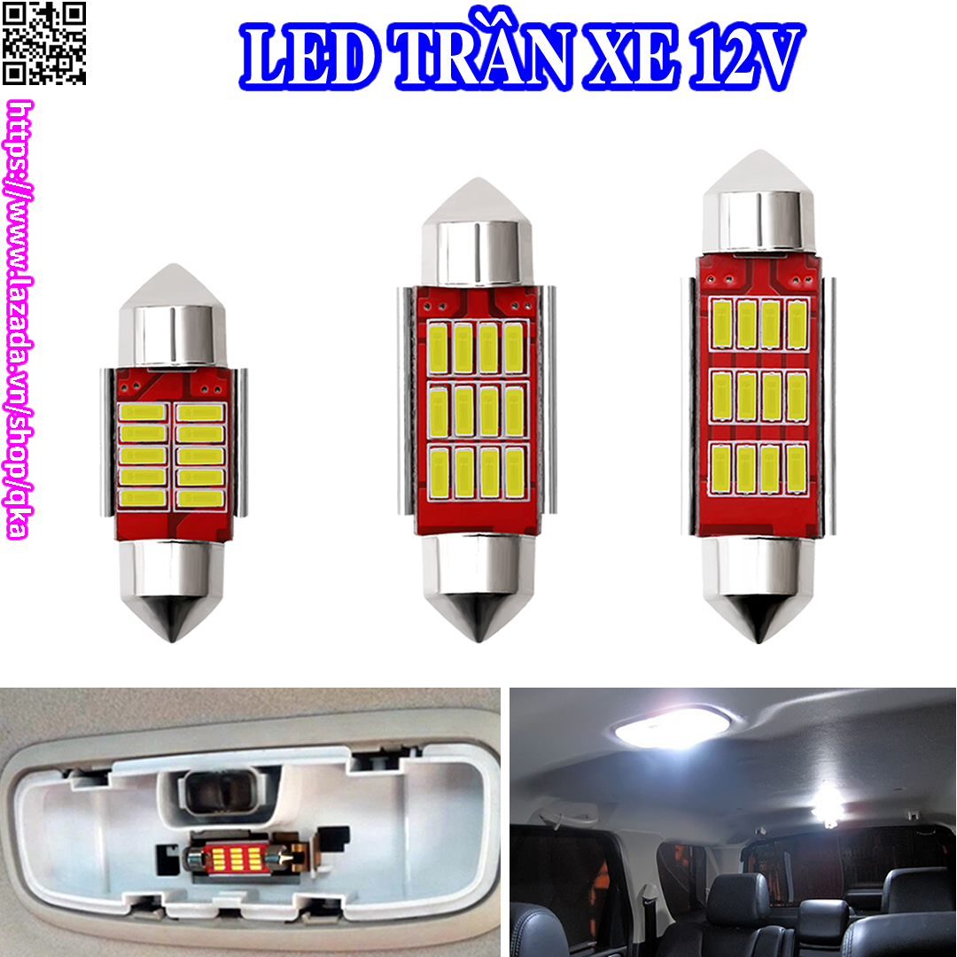 Đèn trần ô tô Led COB 12V tản nhiệt nhôm siêu sáng