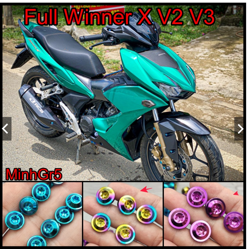 Combo 26 ốc gr5 titan dán áo winner x