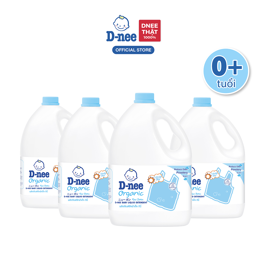 Combo 4 nước giặt quần áo d-nee 3000 ml - lovely sky