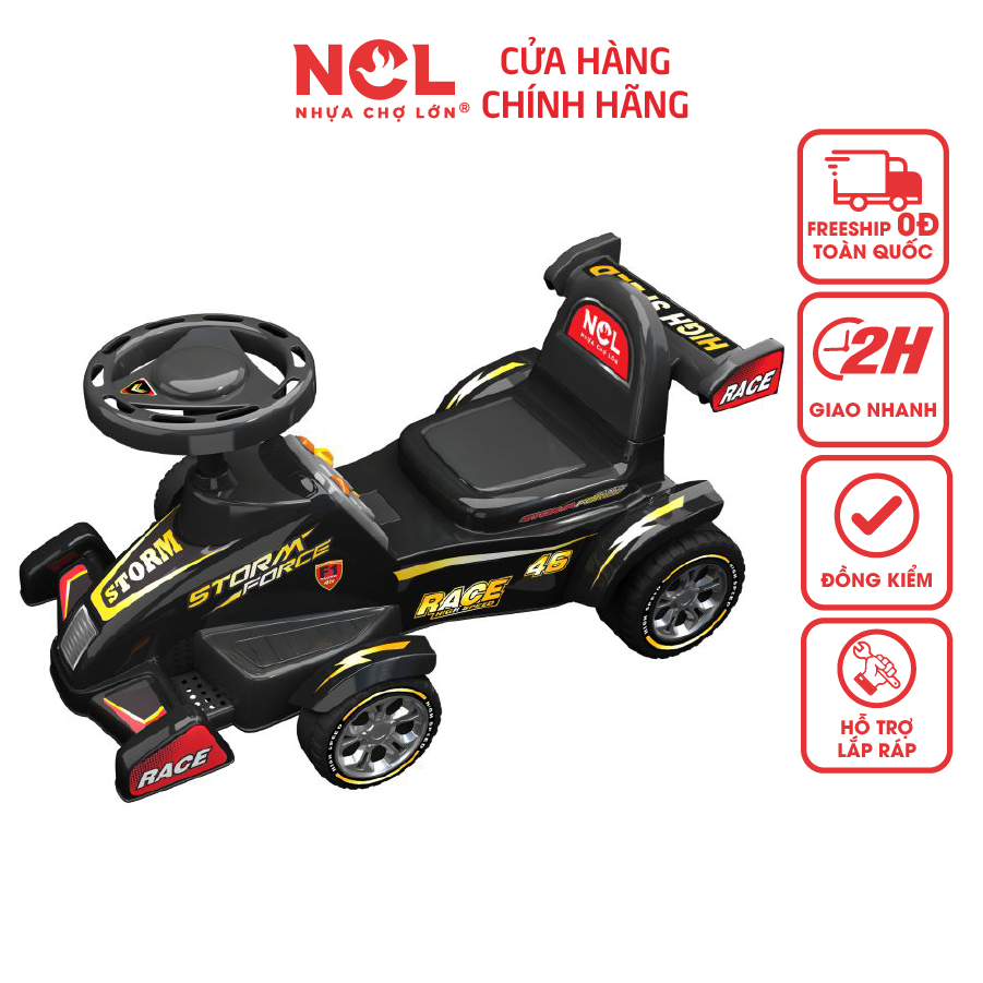 Xe Lắc Trẻ Em Size Đại Nhựa Chợ Lớn Xe đua Storm (Có nhạc) Dành Cho Bé Từ 2 - 4 Tuổi - M1770B-X3B