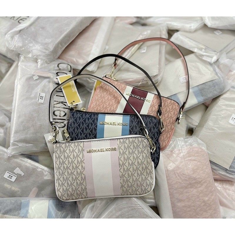 [HCM] TÚI XÁCH M..K XUẤT XỊN VIỀN SỌC GIỮA SIZE 21CM, TÚI XÁCH NỮ, VÍ CẦM TAY NỮ, TÚI ĐEO CHÉO