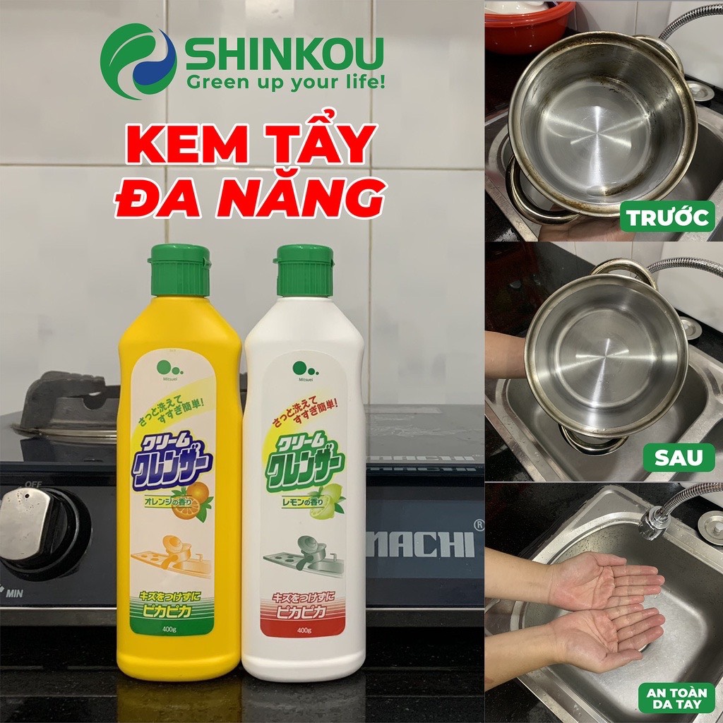 Kem tẩy rửa đa năng mitsuei chính hãng nhật bản không ăn da tay giúp nồi bóng sáng như mới 400g