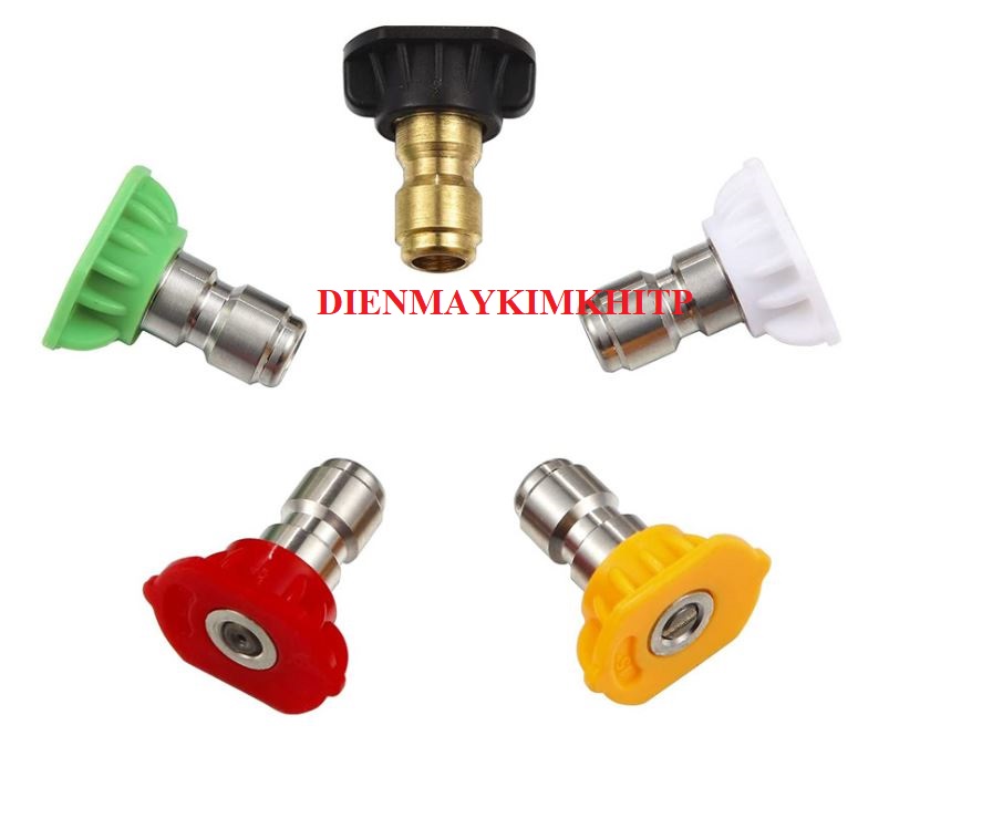 Bộ 4 và 5 béc phun rửa xe cao áp 0-15-25-40 độ, bộ đầu béc rửa xe cao áp