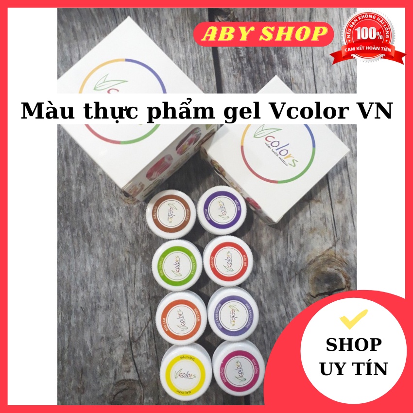 Màu thực phẩm gel Vcolor VN ⚡ CAO CẤP ⚡ màu thực phẩm sử dụng để pha màu cho thạch, socola, màu trang trí bánh kem