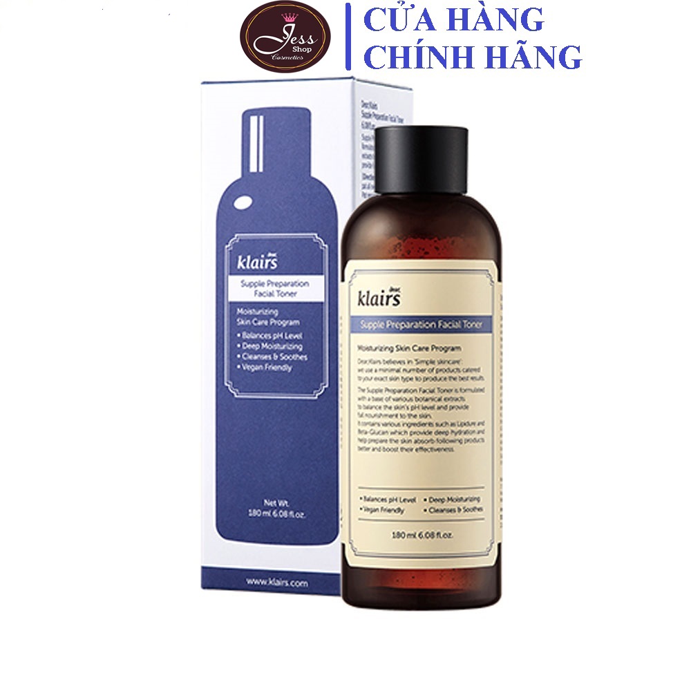 Nước Hoa Hồng Có mùi Klairs Supple Preparation Facial Toner 180ml