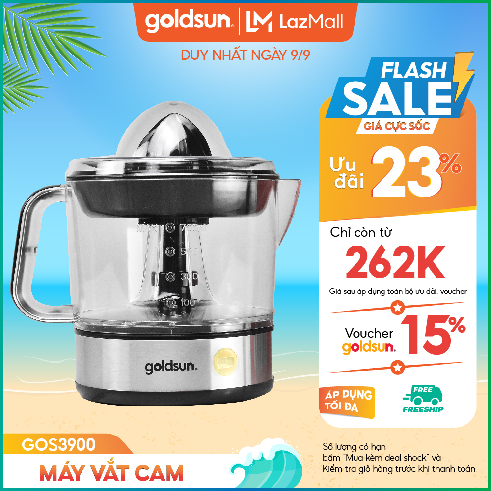 Máy vắt cam 40w 0.7l thân máy làm bằng nhựa absgoldsun gos3900