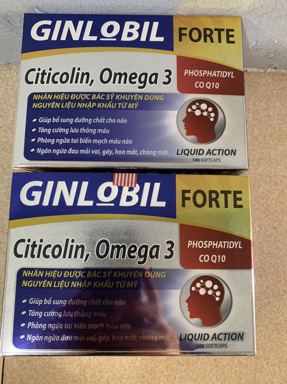 Ginlobil Fort Tăng Cường Lưu Thông Tuần Hoàn Máu Não bổ sung dưỡng chất cho não, phòng ngừa tai biến mạch máu não, ngăn ngừa đau mỏi vay, gáy, hoa mắt chong mặt - Hộp 100 viên (Hàng chính hãng cam kết hiệu quả)