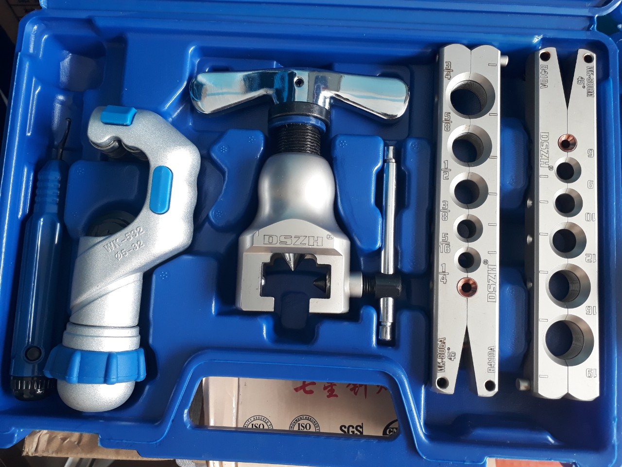 WIPCOOL Bộ dụng cụ bằng thép để mở rộng ống đồng (Bộ nong, loe ống đồng 2 kẹp kèm dao) - WK-N806FT