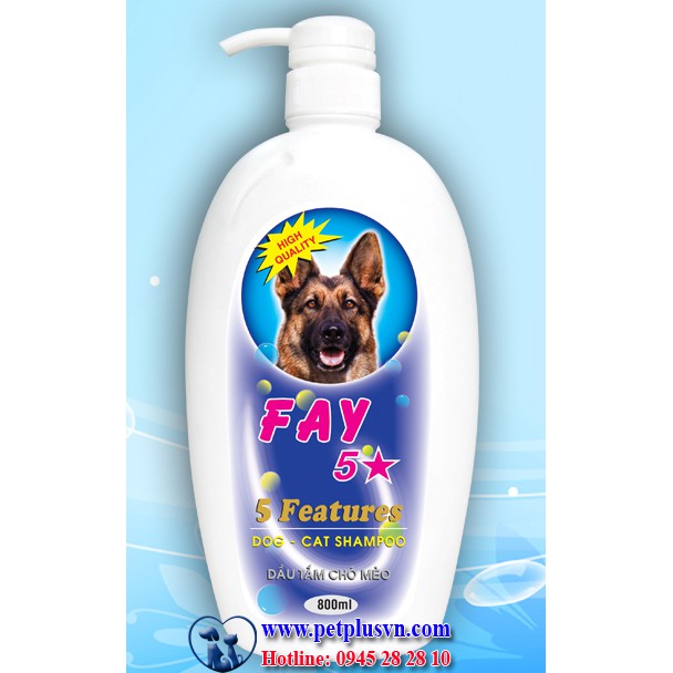 Dầu tắm Fay 5 sao 800ml cho chó mèo