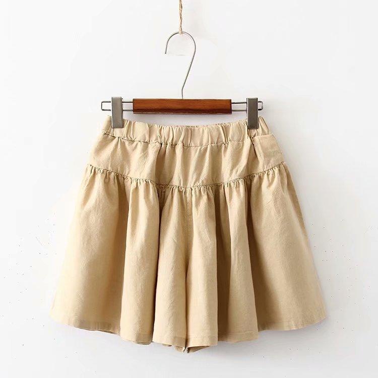 Quần Sọt Đùi Nữ Giả Váy vải linen Thời Trang Phong cách Morigirl Nhật Bản - MoriGirlVN
