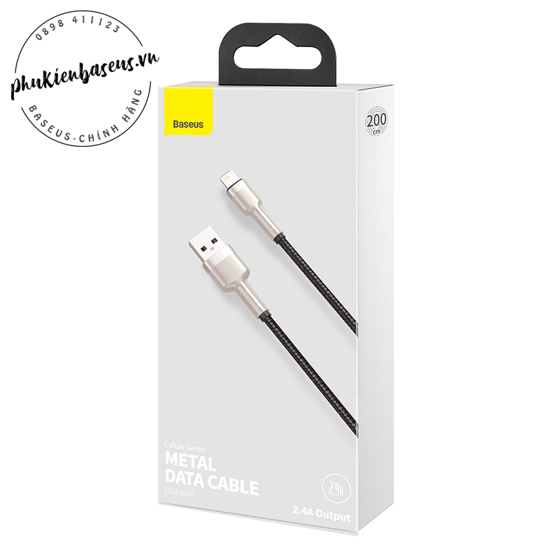 Cáp sạc nhanh USB Lightning, siêu bền Baseus Cafule Metal Series