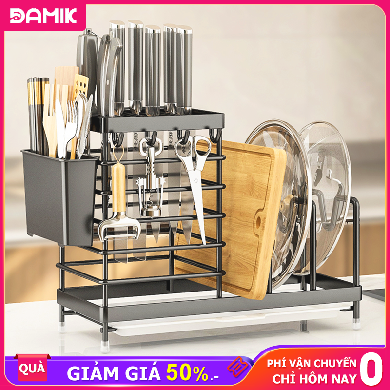 Damik-kệ cài dao thớt, đựng đũa/cao cấp không gỉ thế hệ mới