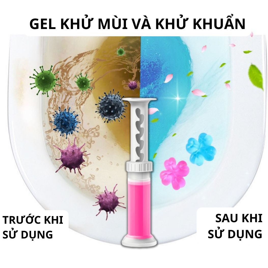 Gel khử mùi khử khuẩn bồn cầu, khử mùi hôi sạch vi khuẩn ngừa mảng bám, mang lại hương thơm dịu nhẹ