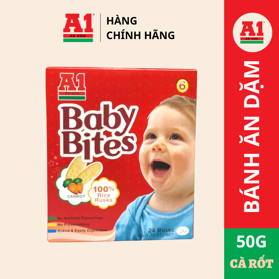 [HCM] Bánh Gạo Ăn Dặm Cho Bé 50g Vị Cà Rốt