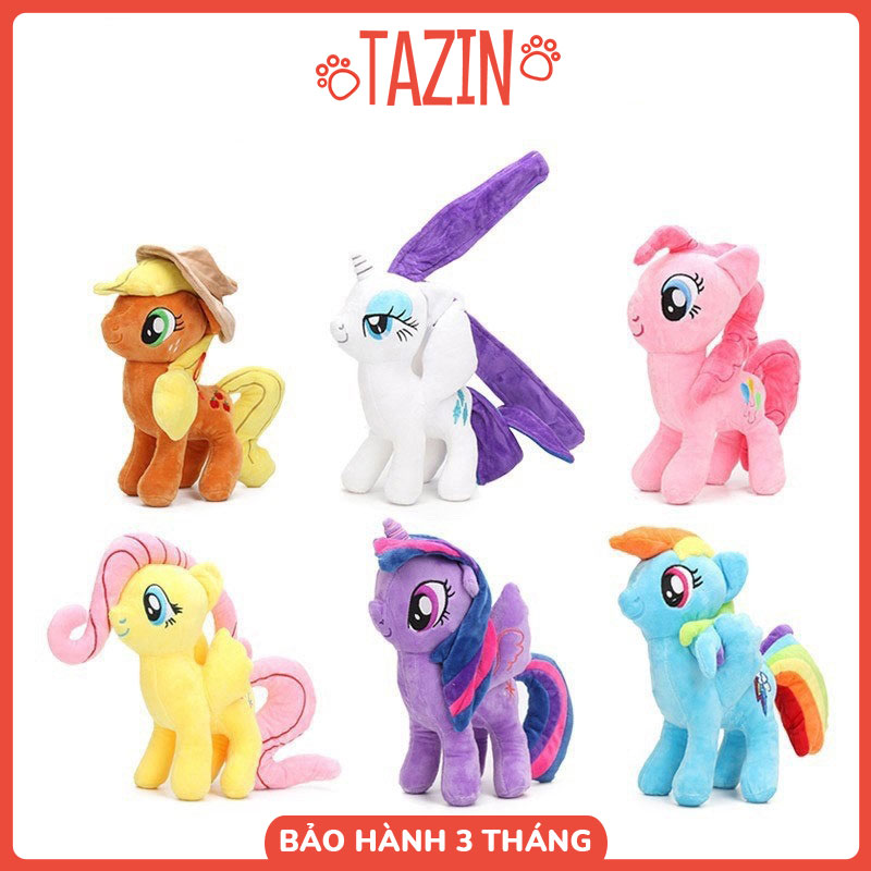 Little Pony, ngựa nhồi bông kích thước 30cm và 40cm (Đủ bộ nhân vật). Chất liệu cao cấp, mềm mịn, không xù lông, an toàn phù hợp làm thú ôm cho trẻ em hoặc đồ trang trí