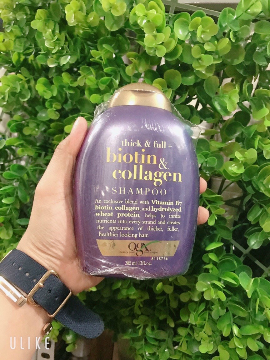 Dầu Gội hoặc dầu xả Ogx Biotin & Collagen Shampoo 385ml tím