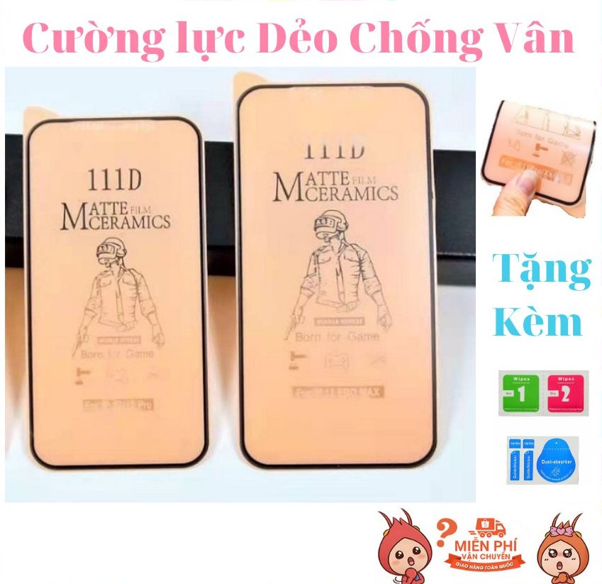 (DẺO CHỐNG VỠ) Cường lực chống vân tay 100D DẺO dành cho iphone , tặng kèm giấy lau kính