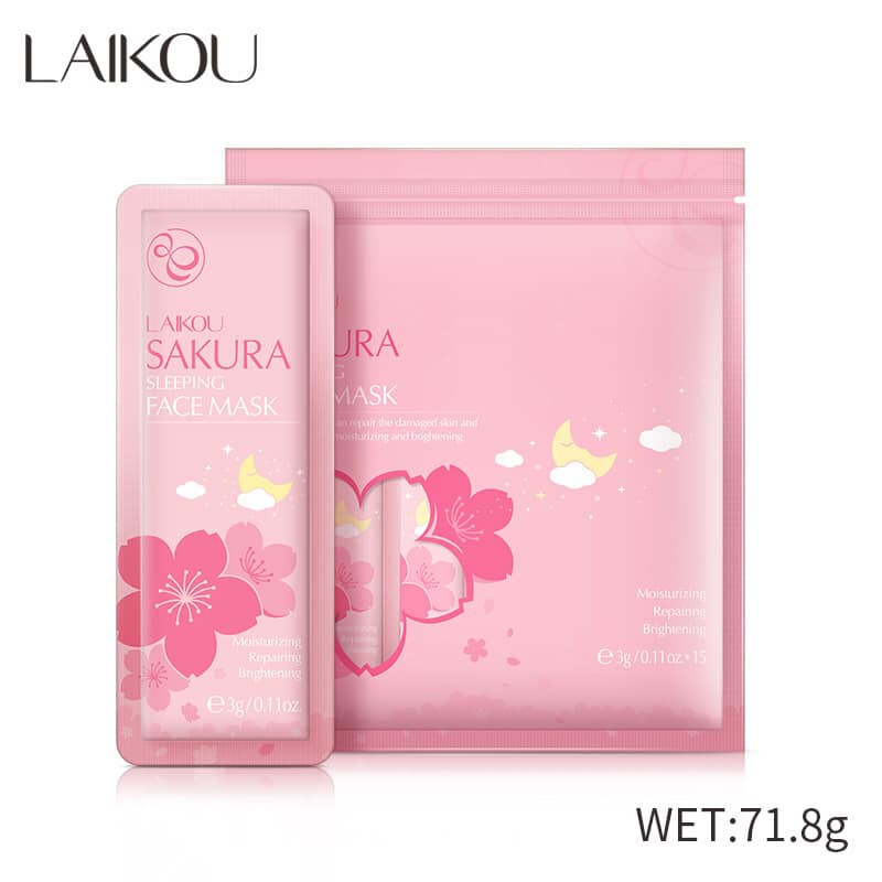 Bịch 15 miếng mặt nạ ngủ hoa anh đào sakura laikou