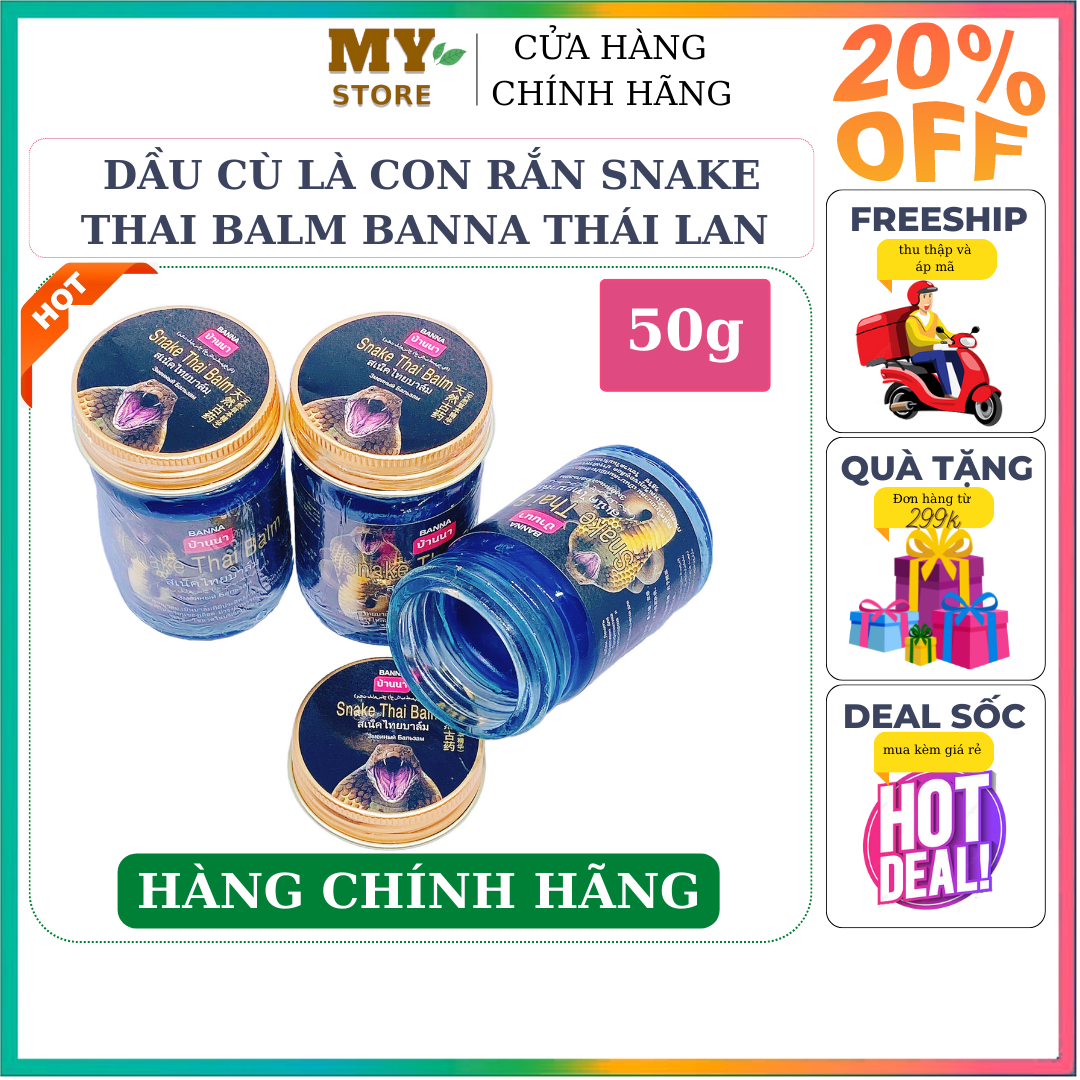 Dầu cù là con rắn snake thai balm banna thái lan 50g
