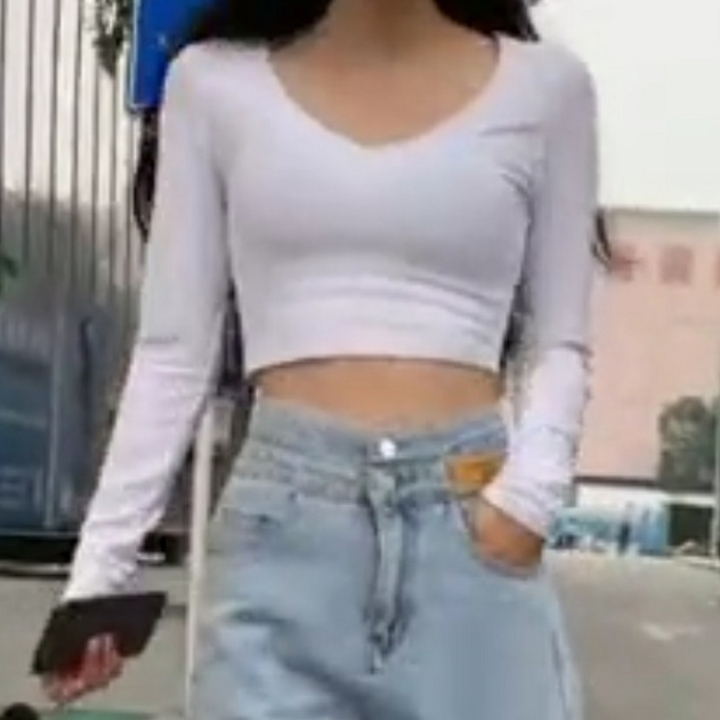 Áo thun nữ Áo croptop dài tay cổ tim thời trang ATN0028