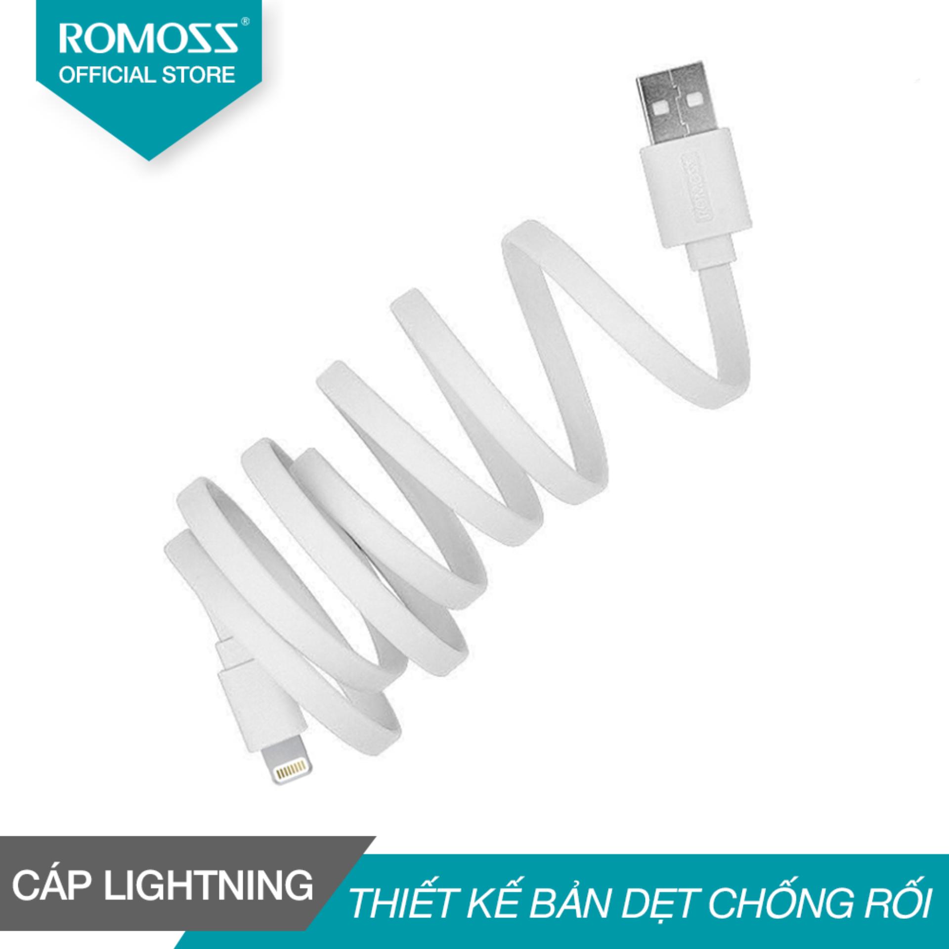 Cáp sạc lightning iphone/ipad romoss - trắng