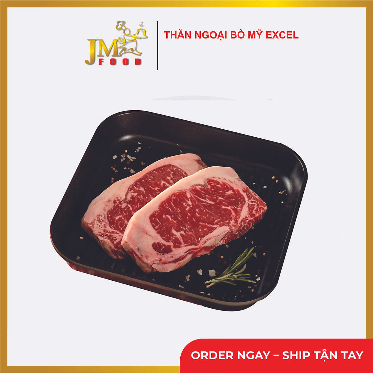 [Chỉ giao HCM] Thăn ngoại bò Mỹ Excel ( Choice striploin ) cắt 2cm - 1kg