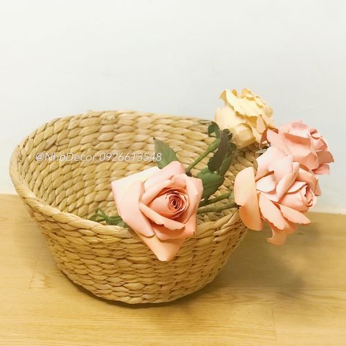 [HCM]Giỏ đa năng lục bình hình tròn trang trí decor phong cách Hàn Quốc