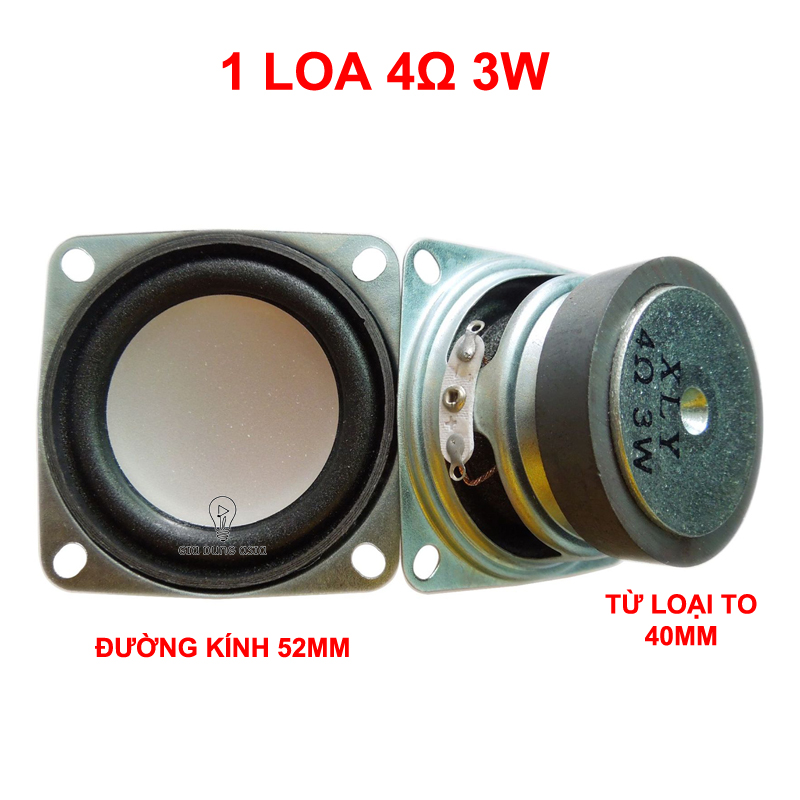 Loa 4 Ohm 3W toàn dải đường kính 52mm âm thanh trong trẻo
