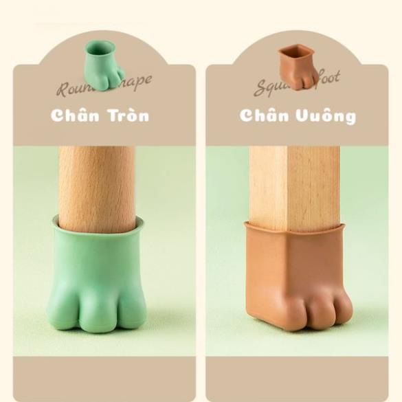 Bộ 4 miếng silicon bọc chân bàn ghế