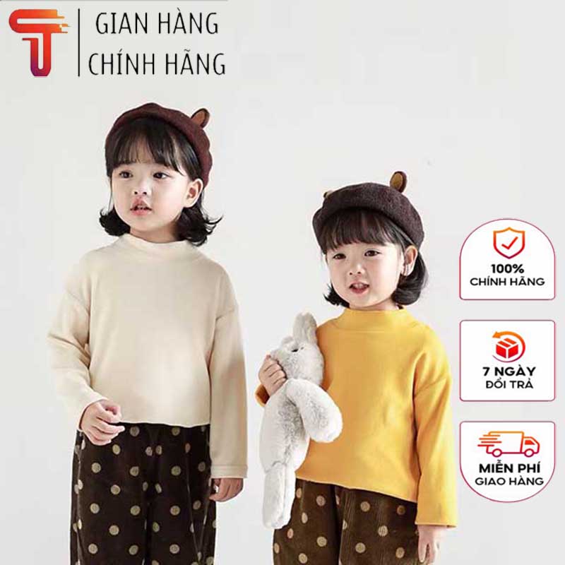 TANOSA Áo giữ nhiệt thu đông dài tay cổ cao cho bé trai bé gái 8-22kg