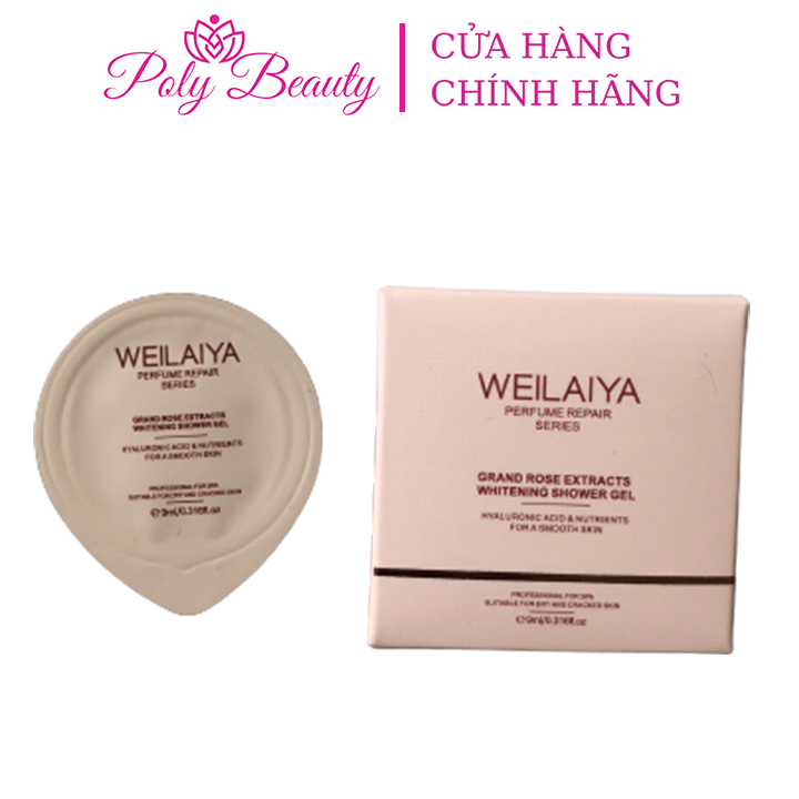 Sữa tắm Weilaiya hương nước hoa mini, sữa tắm tủy mật hoa hồng trắng da toàn thân chính hãng 9ml
