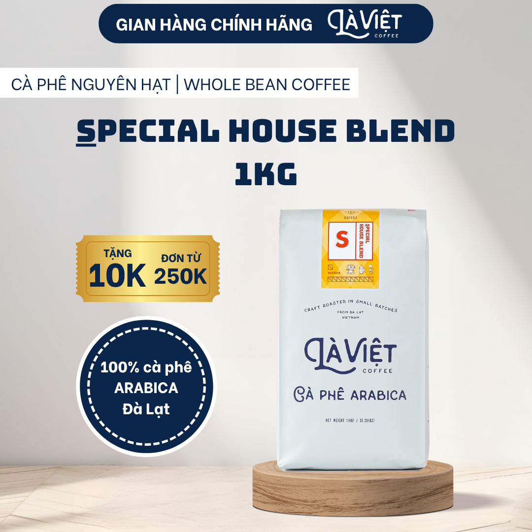  Cà Phê Nguyên Hạt LÀ VIỆT SPECIAL HOUSE BLEND 100% Arabica 1kg Vị Tinh Tế 