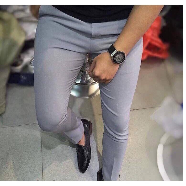 Quần tây âu nam vải Tuyết Hàn siêu đẹp - màu Ghi Sáng