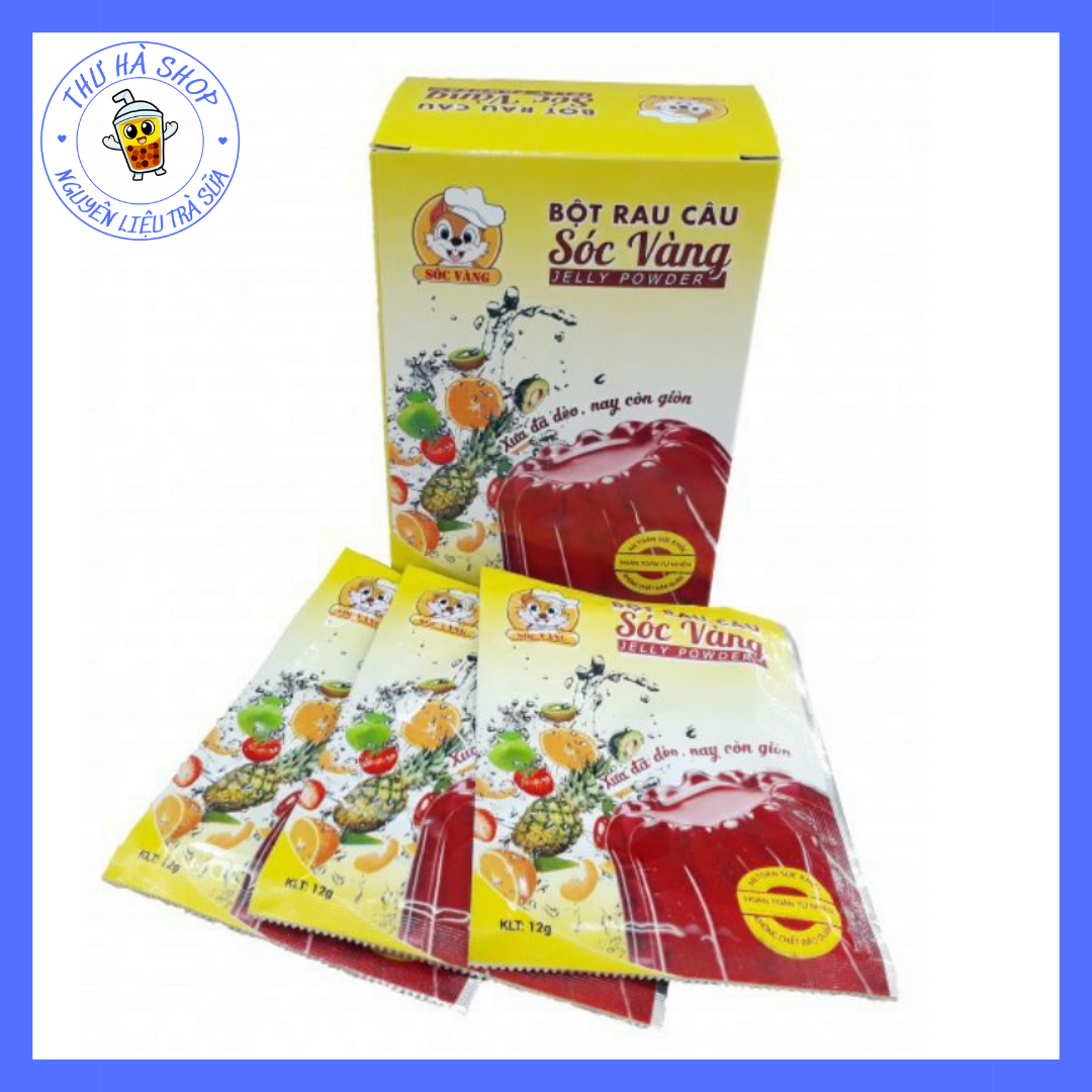 Bột rau câu sóc vàng 10gói x12gr (xưa đã dẻo nay còn giòn)